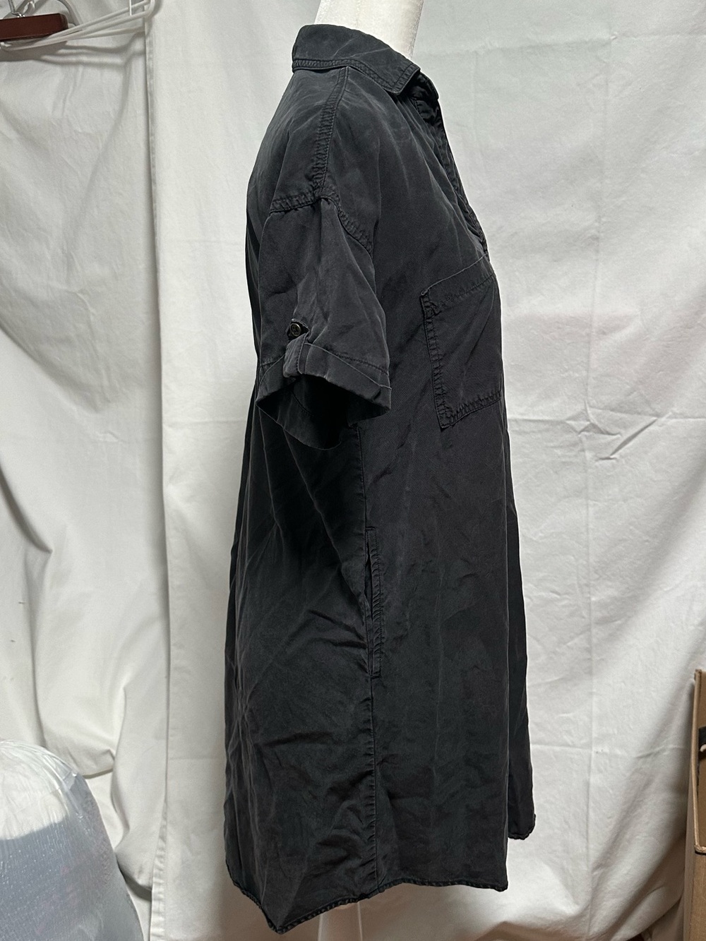 Universal Thread Black Button-Up Oversized Tshirt dress - Picture 2 of 5